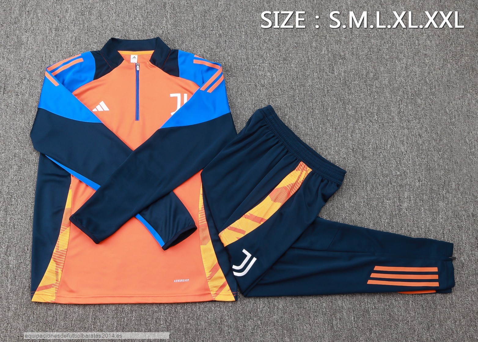 Nuevo Conjunto Completo Sudadera Entrenamiento Juventus 24/25 Naranja Azul Baratas